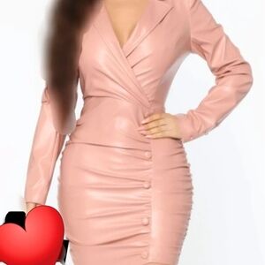 Fashion Nova Pink Faux Leather Design